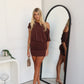 REMI MINI DRESS - CHOCOLATE