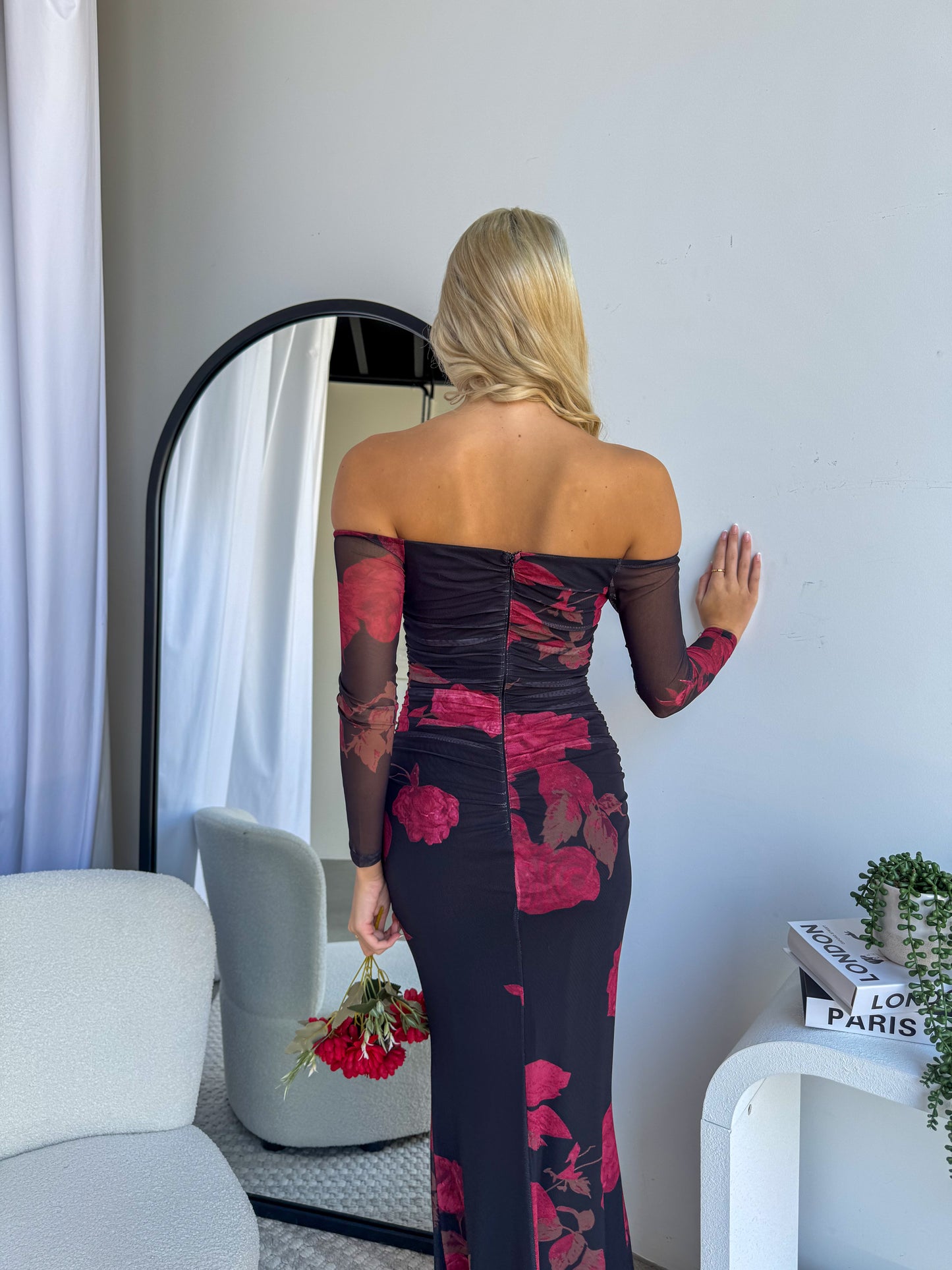 CAMIL MAXI DRESS - WINE FLORAL