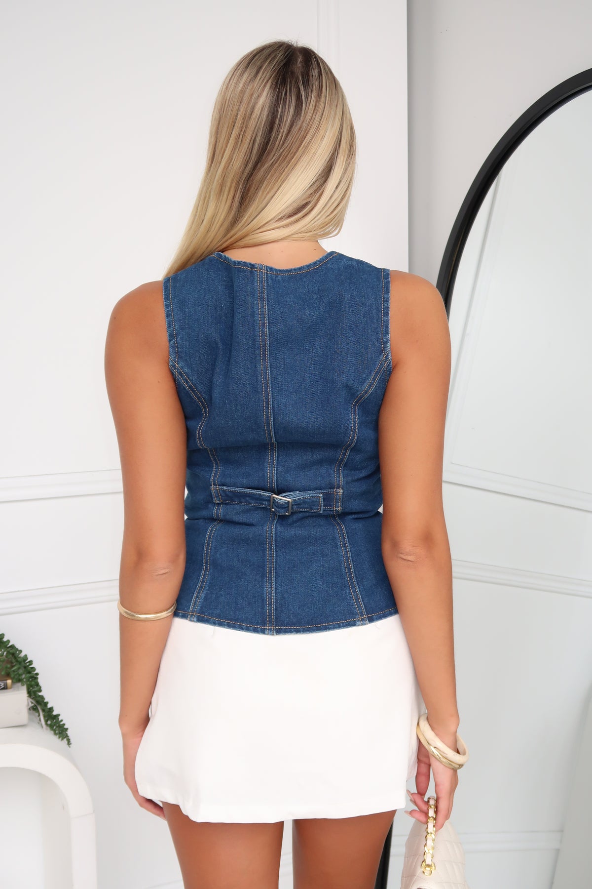 SABEL TOP - BLUE DENIM