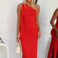 KIKI ONE SHOULDER MAXI - RED