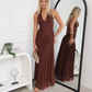 HAPER MAXI DRESS - CHOCOLATE