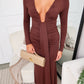 BRYSON LONG SLEEVE MAXI DRESS - CHOCOLATE