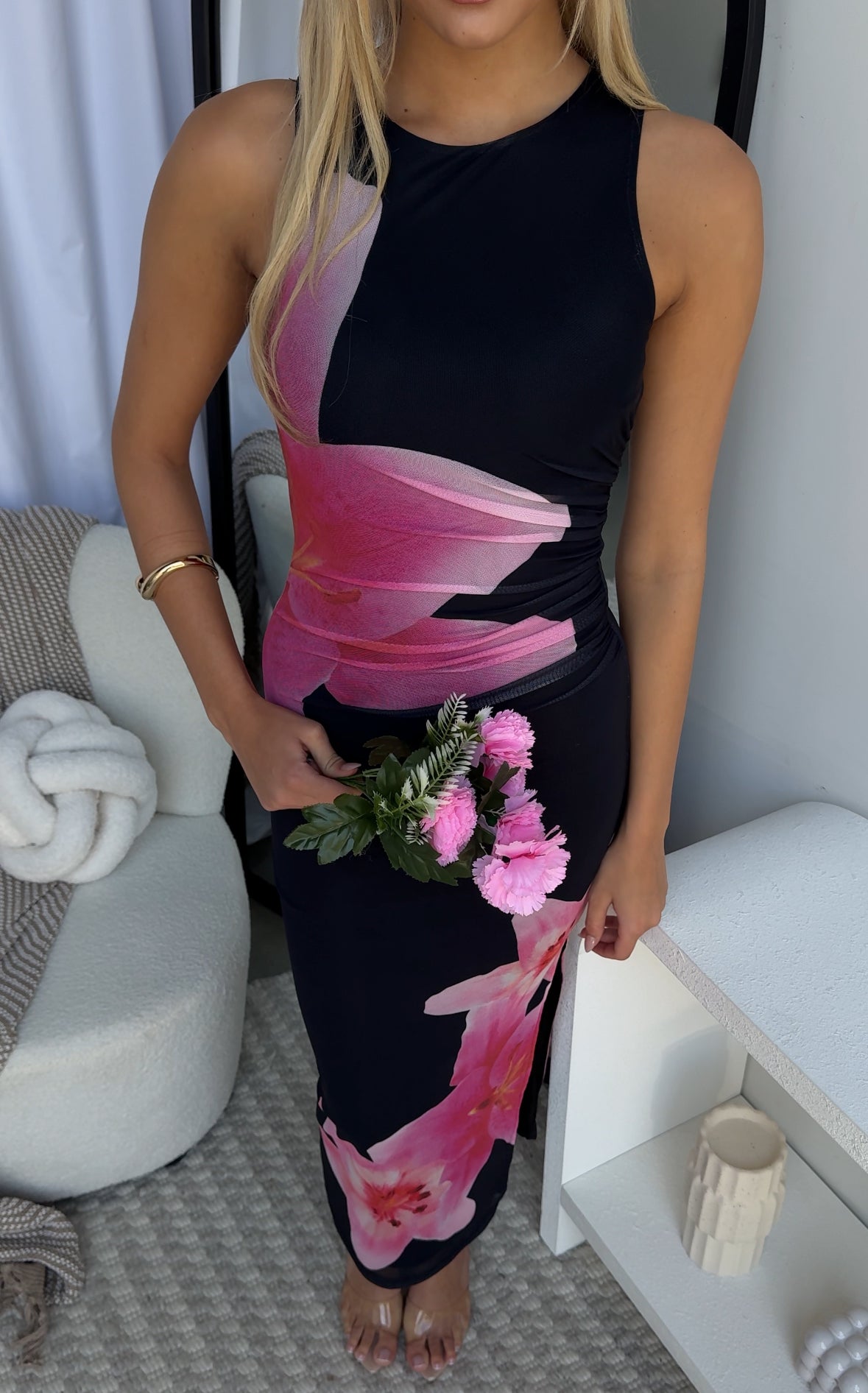 GABRIELLA FLORAL MAXI DRESS - BLACK FLORAL