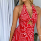 CARTER MINI DRESS - RED PRINT