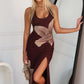 STEVIE MAXI DRESS - CHOCOLATE FLORAL