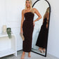 HOPE STRAPLESS MAXI DRESS - CHOCOLATE