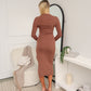 ALEXA MIDI DRESS - MOCHA