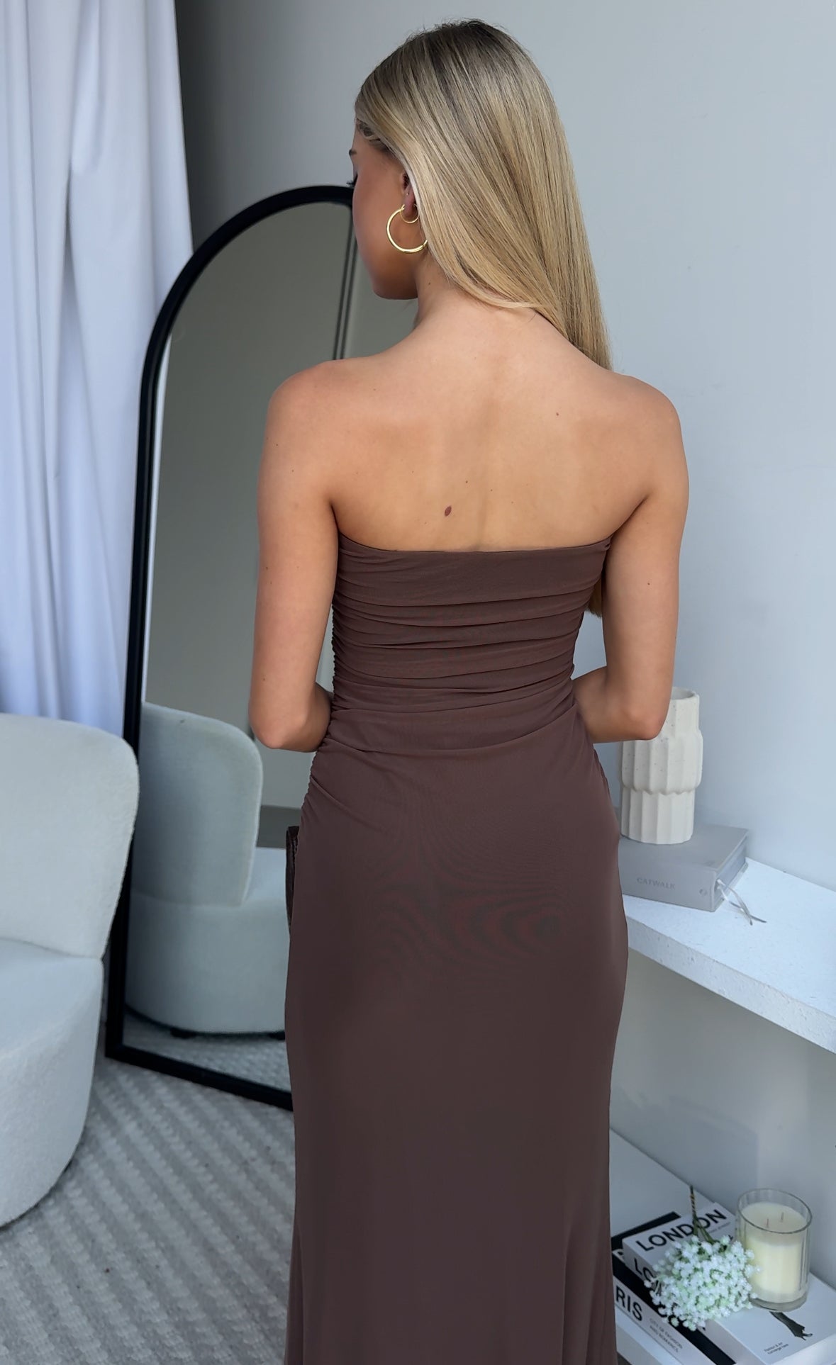 KIRRA MAXI DRESS - CHOCOLATE