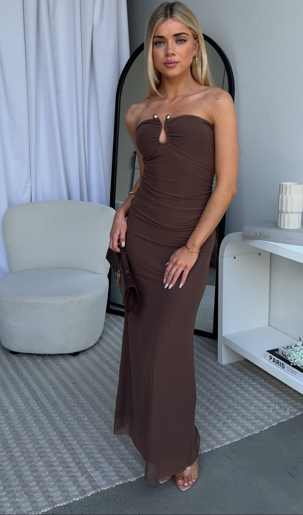 KIRRA MAXI DRESS - CHOCOLATE