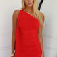 KIKI ONE SHOULDER MAXI - RED