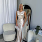 POSAY SATIN MAXI DRESS - CHAMPAGNE