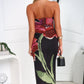 AMARA MAXI DRESS - BLACK FLORAL