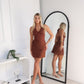 LEAH HALTER MINI - CHOCOLATE