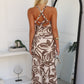 HAVANNAH FLORAL MAXI DRESS -  BEIGE