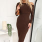 ELITA KNIT MAXI DRESS - CHOCOLATE