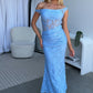 AMELIA LACE MAXI DRESS - BLUE