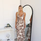 HAVANNAH FLORAL MAXI DRESS -  BEIGE