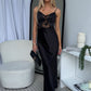 KALESHA SATIN MAXI DRESS - BLACK