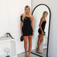 MELINDA OFF SHOULDER MINI DRESS - BLACK