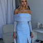 STELLA OFF SHOULDER MAXI - BABY BLUE