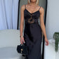 KALESHA SATIN MAXI DRESS - BLACK