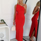 KIKI ONE SHOULDER MAXI - RED