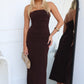 HOPE STRAPLESS MAXI DRESS - CHOCOLATE