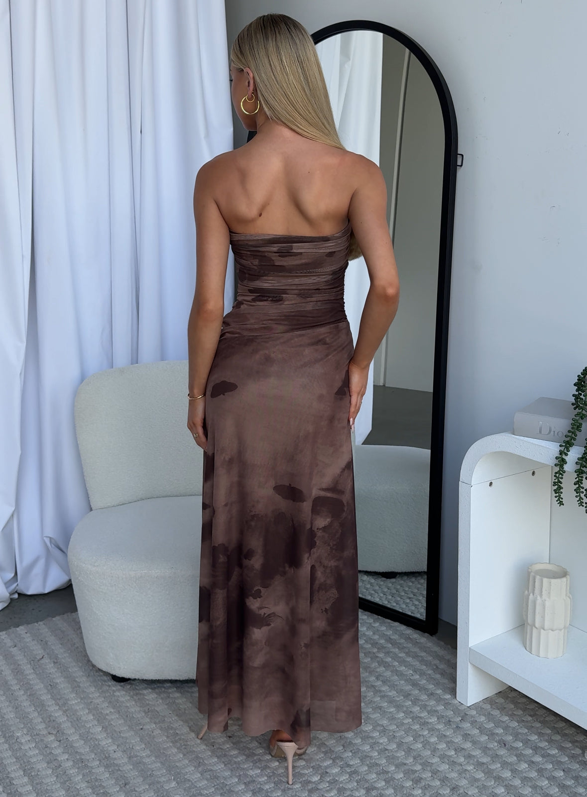 NAKARI MAXI DRESS - BROWN MULTI