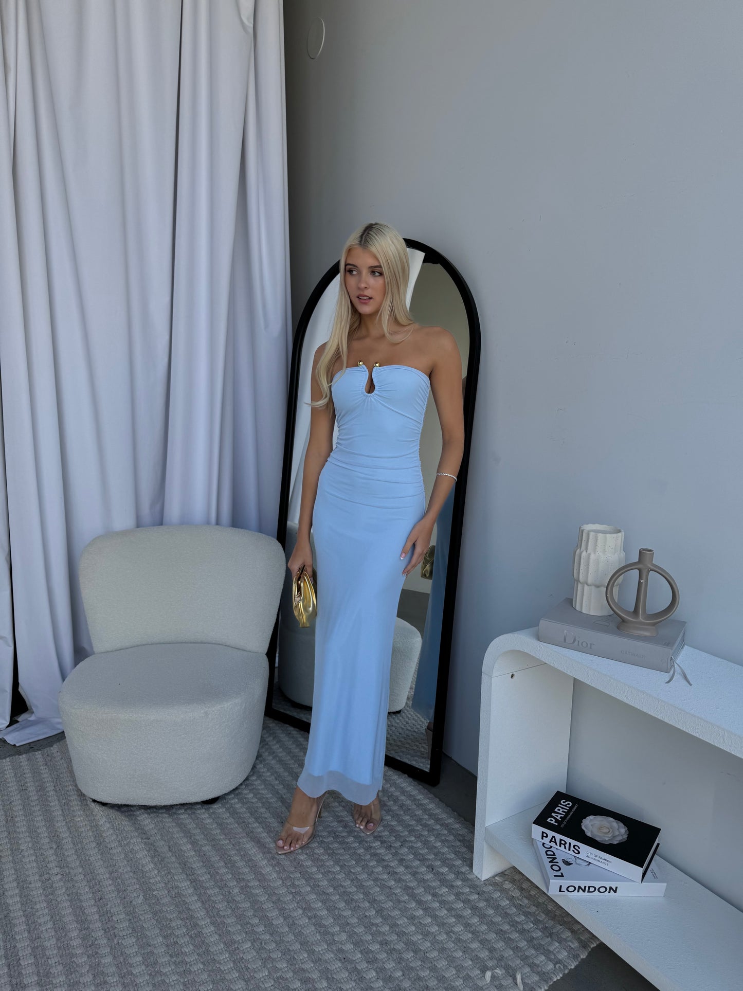 KIRRA MAXI DRESS - BABY BLUE