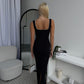 BIANCO PEARL MAXI DRESS - BLACK