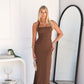 FRANCA HALTER MAXI DRESS - MOCHA