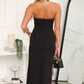 FRANCA HALTER MAXI DRESS - BLACK
