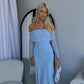 STELLA OFF SHOULDER MAXI - BABY BLUE