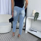 CALILE RIP JEANS - BLUE DENIM