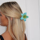 ALINA FLOWER HAIR CLAW - BLUE