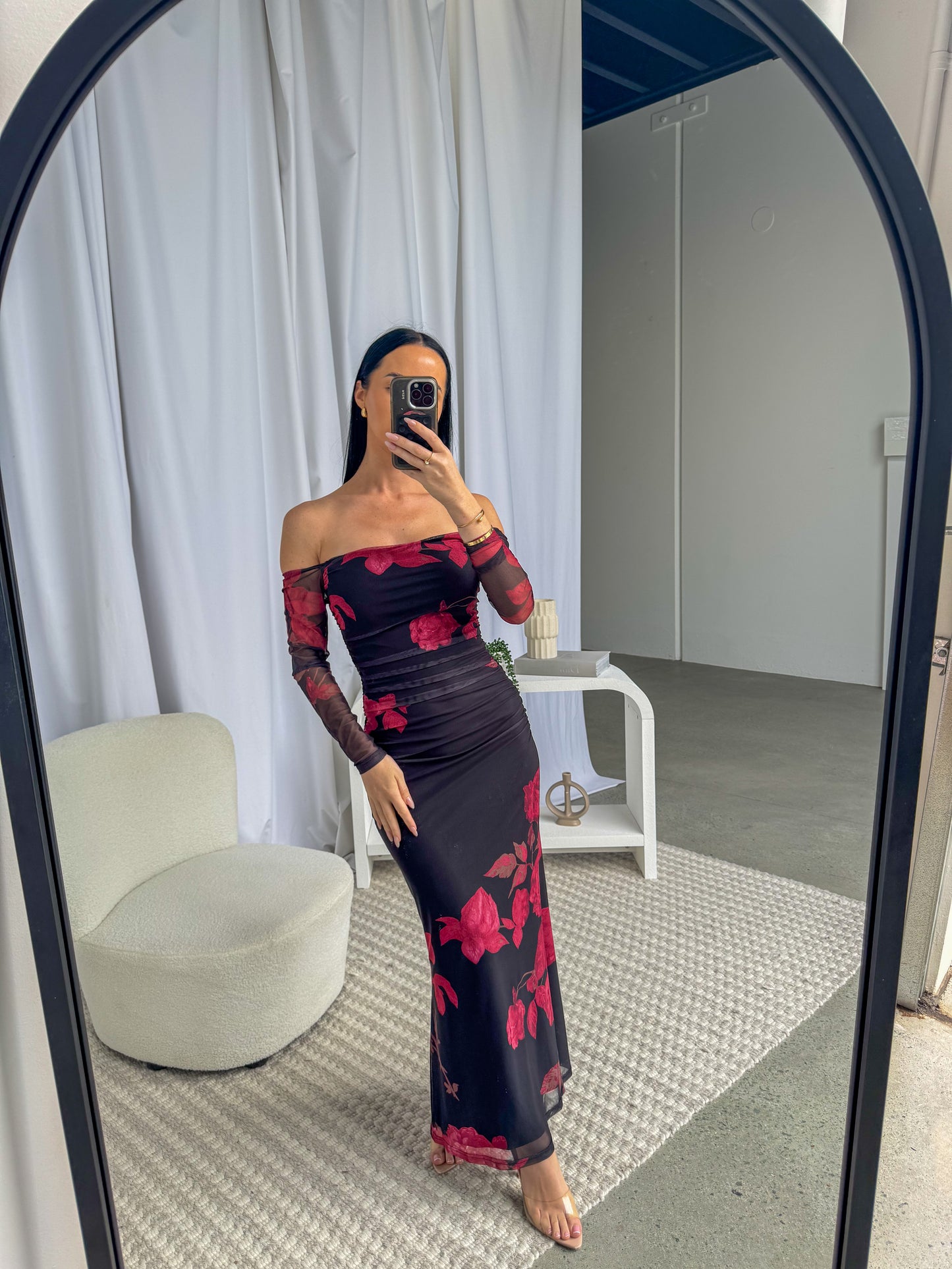 CAMIL MAXI DRESS - WINE FLORAL