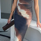 HUDSON MAXI DRESS - BROWN MULTI