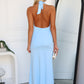 ALINA HALTER MAXI DRESS - BLUE