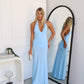 ALINA HALTER MAXI DRESS - BLUE