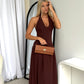 AMBER MIDI DRESS - CHOCOLATE