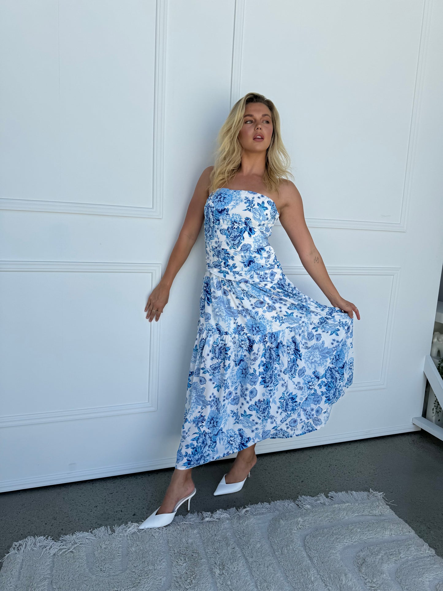 AVA DRESS - BLUE AND WHITE (Limited Edition)