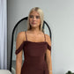 VIENNA RUFFLE MAXI DRESS - CHOCOLATE