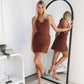 LEAH HALTER MINI - CHOCOLATE