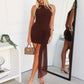 HARPER MINI DRESS - CHOCOLATE