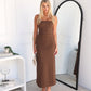 FRANCA HALTER MAXI DRESS - MOCHA