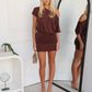 REMI MINI DRESS - CHOCOLATE