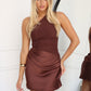 ALLERA MINI DRESS - CHOCOLATE