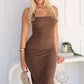 FRANCA HALTER MAXI DRESS - MOCHA
