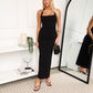 FRANCA HALTER MAXI DRESS - BLACK