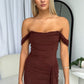 VIENNA RUFFLE MAXI DRESS - CHOCOLATE